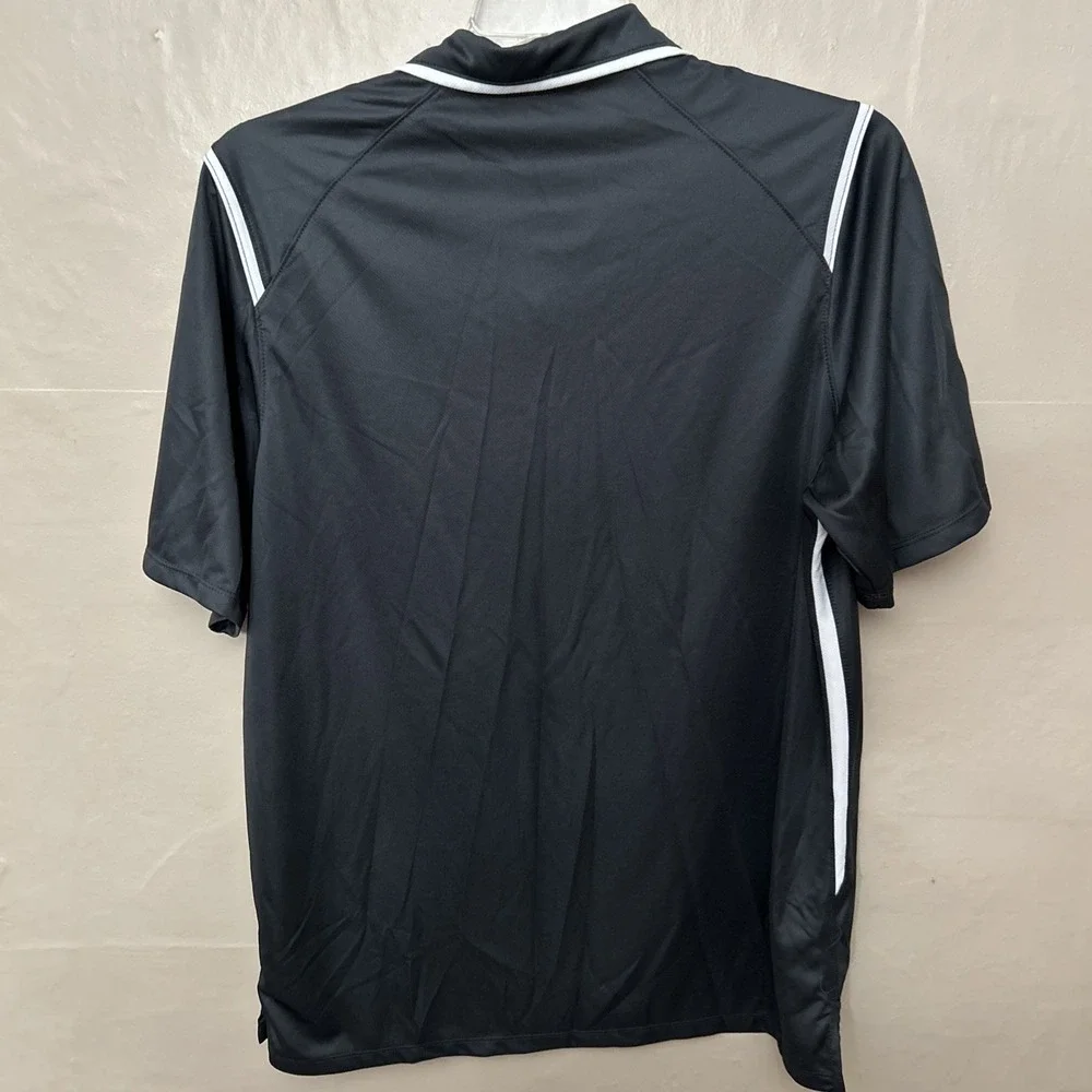nike large gray dri fit short sleeve Polo‎ Shirt With White